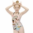 thumbnail image 5 of Cuphead Characters Children's One-piece Swimwear Halterneck Swimsuit Summer Beach Girl's Bathing Suits Breathable Beachwear, 5 of 7