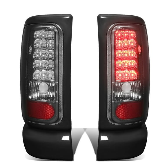 DNA Motoring For 94-02 Dodge Ram 1500 2500 3500 LED Tail Light Brake Lamps Pair Chrome Smoked
