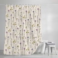 thumbnail image 3 of Watercolor Flower on Faint Yellow Shower Curtain for Bathroom, Seamless Blossom Floral Leaves Waterproof Shower Curtains Washable Quick Dry with Hooks Bathtub Curtains 60x72IN, 3 of 9