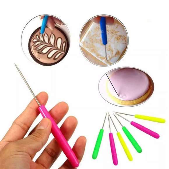 6 PCS Sugar Stir Needle Scriber Needle Modelling Tool Biscuit Cookie Icing Pin Cake Decorating Needle Tool Sugar Cookie Decorating Supplies Baking Scribe Tool Marking Patterns