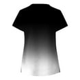 thumbnail image 4 of Xfvqtps V-Neck Gradient Scrubs Tops for Women Stretch Wrinkle-Resist Medical Nursing Uniform with 2 Pockets Comfortable Lightweight Working Uniform Short Sleeve Solid Color Blouse Black, 4 of 4