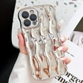 thumbnail image 3 of Compatible with iPhone 14 Case Water Ripple Pattern Cute Curly Wave Frame Shape Shockproof Soft TPU Case for Women Girls Slim Phone Case (White), 3 of 14