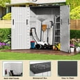 thumbnail image 2 of Outdoor Vertical Storage Shed,57 Cu.ft Outdoor Storage Cabinet Waterproof,Resin Sheds & Outdoor Storage Clearance for Garden,Patio,Backyard,Lockable (Grey), 2 of 7