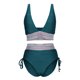 thumbnail image 5 of Trajes de baño para mujer, Trajes de baño para mujer, Traje de baño de cintura alta con escote en V, ajuste con cordón, conservador, ajustado, fruncido, conjunto dividido, Traje de baño para mujer, 5 of 7