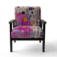 thumbnail image 4 of Designart « Cubisme Déchaîné Expressions Roses » Fauteuil d'Appoint Rembourré Cubisme Rose - Fauteuil Moderne pour Salon, 4 of 7