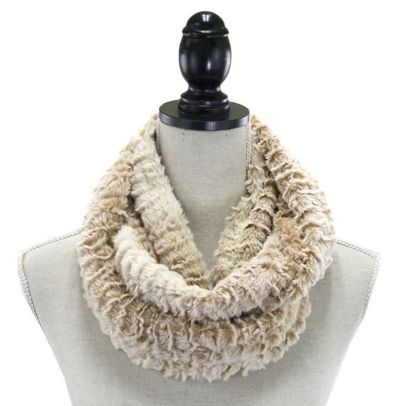 Glamorous Vegan Mink Infinity Womens Cozy Scarf (Blush)