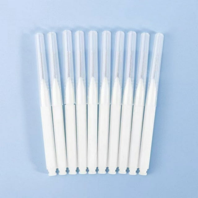 Cepillo interdental de lápiz, cepillo interdental de enfermería, cepillo interdental de ortodoncia recto de 0,4 mm