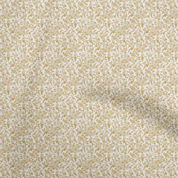 oneOone Cotton Flex White Fabric Baroque Sewing Material Print Fabric By The Yard 40 Inch Wide