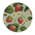 thumbnail image 2 of RUIYC Red Strawberry Printed Round Tablecloth Washable Polyester Lace Trim,Spring Vibrant Fruits Kitchen Circle Table Cloth Cover Mat for Party Dinning Wedding Home Decor, 2 of 7