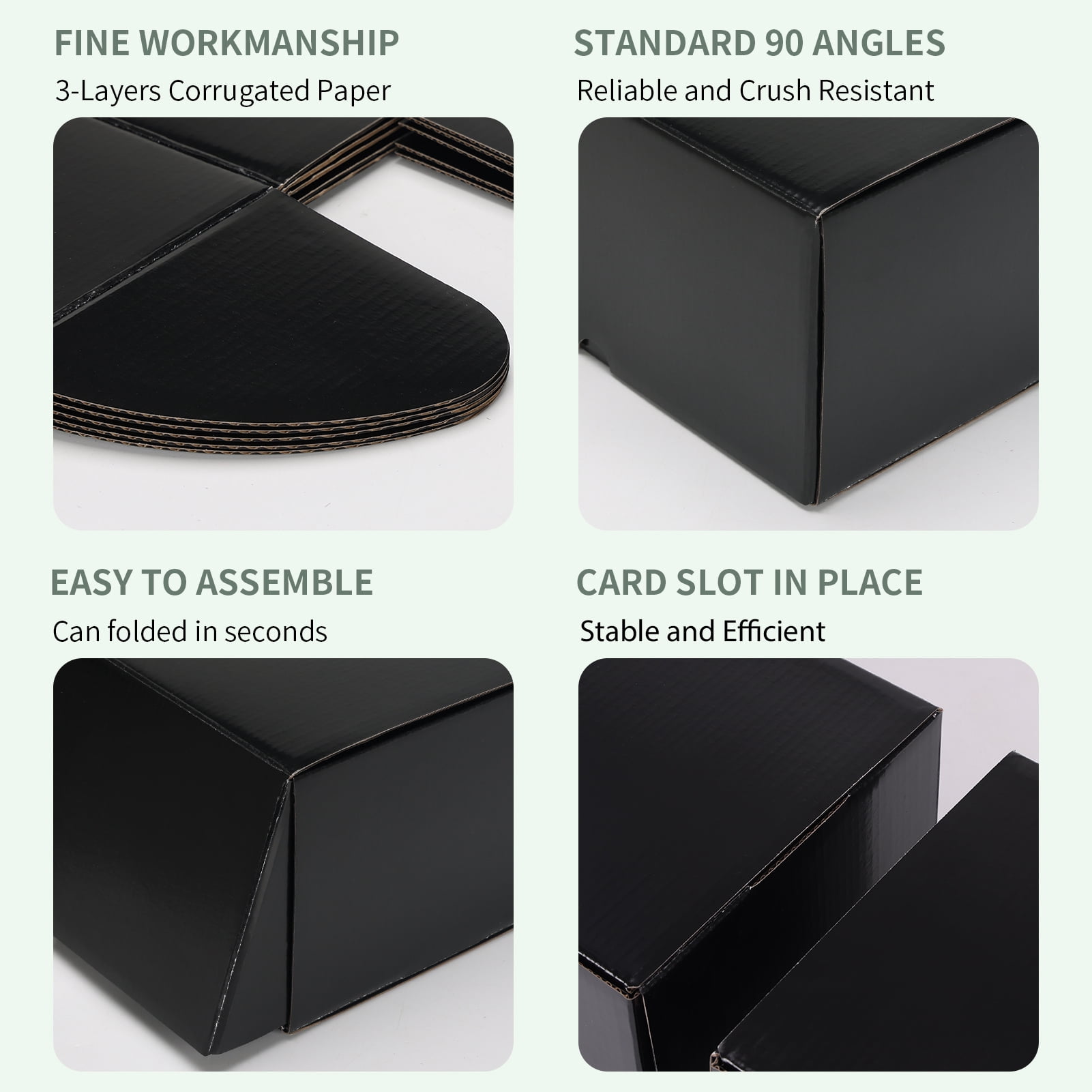 10x7x5 Black Shipping Boxes Set of 20 Corrugated Cardboard Mailer Boxes for Packaging Small Business Mailing Gifts