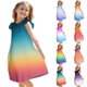 thumbnail image 1 of Girls Summer Sundress Summer Gradient Dress Sleeveless Casual Sundress with Ruffle Sleeves Soft and Breathable Fabric for Kids ,Sie:160, 1 of 8