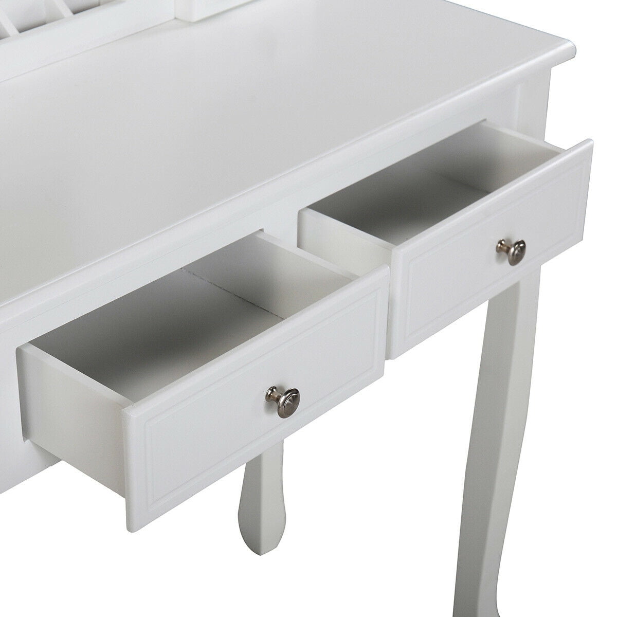 Lowestbest Dressing Makeup Vanity Table Desk Set with Stool for Bedroom, Bathroom, Closet, Hallway Lowestbest Dressing Makeup Vanity Table Desk Set with Stool for Bedroom, Bathroom, Closet, Hallway