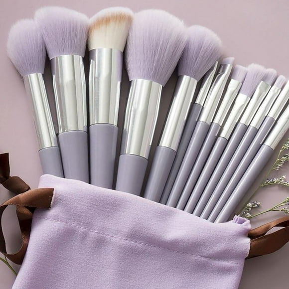 Ensemble de Pinceaux de Maquillage Ensemble de Pinceaux Cosmétiques Ensemble de Pinceaux de Maquillage 13pcs Kit d'Outils de Maquillage Kit de Pinceaux Cosmétiques à Mélange Doux à Main pour Correcteur de Poudre pour le Visage Violet