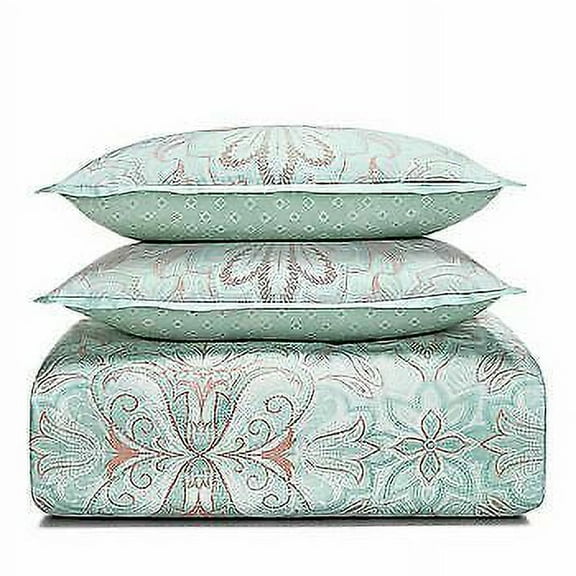Sky Martina 300 TC 100% Cotton 3-Pc. Comforter Cover Set, Mint, King