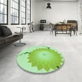 thumbnail image 4 of Ahgly Company Machine Washable Indoor Round Transitional Green Area Rugs, 6' Round, 4 of 7