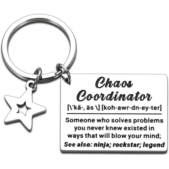 Employee Christmas Gifts Chaos Coordinator Gifts Keychain, Bosses Day Gifts for Women Men, Cool Gifts for Bosses, Coworker, Social Worker, Housekeeping, Thank You Gifts for Women