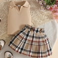 thumbnail image 2 of TOWED22 Toddler Girl Summer Outfits 2Pcs Cap Sleeve Checkered Top and Bow Shorts Cute Baby Girl Clothes 12M-5T(Coffee,9-12 M), 2 of 8