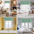 thumbnail image 5 of Green Diamond Plaid Valance Curtain White Geometric Check Abstract Modern Window Valances Rod Pocket Short Curtains Window Treatments for Kitchen Bedroom Bathroom Laundry 60" x 14", 5 of 9