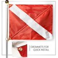 thumbnail image 4 of Bandera de advertencia para buceador con barra de refuerzo desmontable de 20.0 x 24.0 in, para buceo, esnórquel, 4 of 5