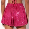 thumbnail image 4 of WAYUTE Shorts for Women Sparkling Sequined Double Layer Mesh Shorts Dance Performance Casual Fashion Shorts, 4 of 6