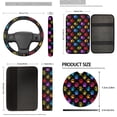 thumbnail image 5 of Uorisanigo Colorful Dog Paws Car Seat Cover Split Covers for Women Men,Shoulder Strap Protector Steering Wheel Covers Armrest Cushion Headrest Gear Shift & Handbrake Covers Cup Holder KeyChain,18PCS, 5 of 7
