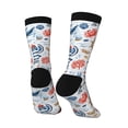 thumbnail image 3 of Goofa Watercolor Nautical Printed Men's Crew Socks, Soft Durable Breathable Moisture-Wicking with Odor Control Cotton socks, 3 of 9