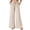 Beige, variant on Womens Trendy Wide Leg Sweatpants Scalloped Waist Pleated Drawstring Gaucho Pants Flowy Casual Pink M