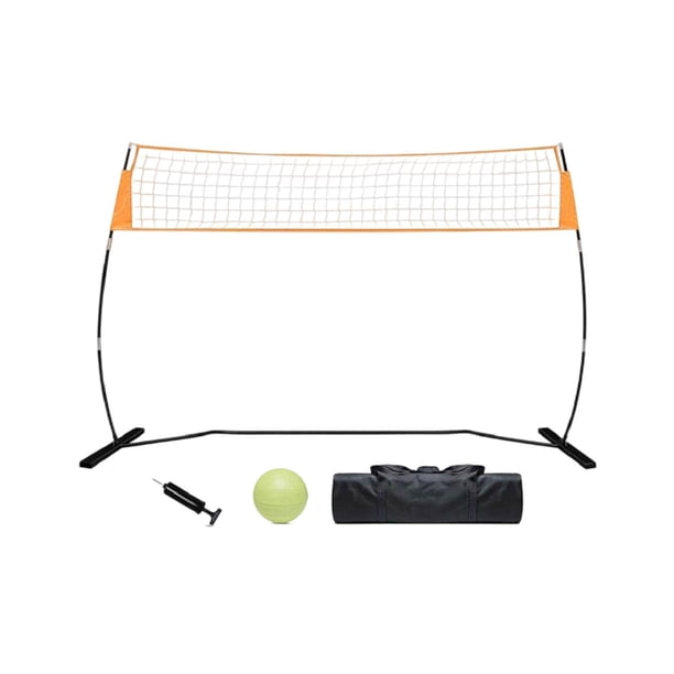 Red de entrenamiento de voleibol de altura ajustable, fácil de instalar con pelota, red de voleibol para entrenamiento individual, actividades al aire