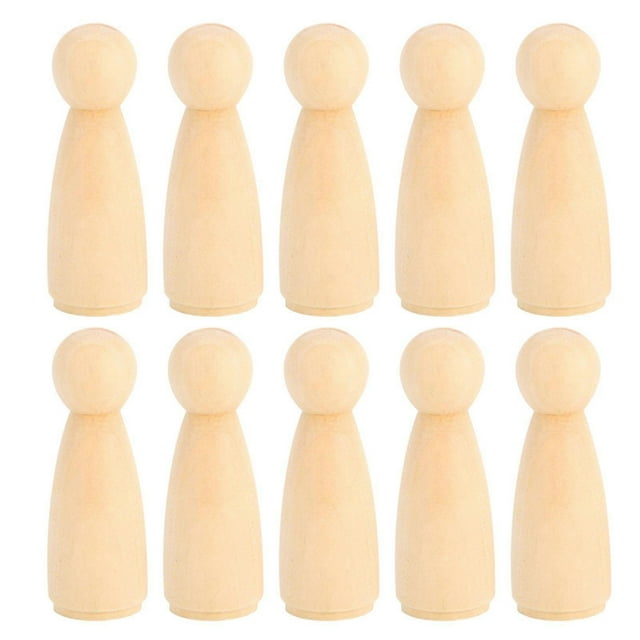 10 pcs 75 mm female DIY painting dolls Wooden Children paint figure toy crafts