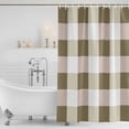 thumbnail image 3 of Xipuska Brown Plaid Shower Curtain - Water Repellent Fabric Shower Curtains Washable, Spring Summer Farmhouse Buffalo Checkered Decorative Polyester Cloth Bathroom Curtains Modern Bath Decor 72"x78", 3 of 6