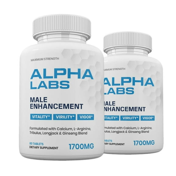 (2 Pack) Alpha Labs Dietary Supplements for Men, Naturally Enhance Performance, Endurance, and Energy Levels, Natural Formula to Sustain Energy & Performance Levels (120 Tablets)
