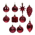thumbnail image 2 of 10 piezas de adornos navideños decorativos, pequeños colgantes de Navidad, bolas de Navidad colgantes para aniversario, hogar, cumpleaños, festival, rojo oscuro, 2 of 8