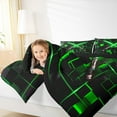 thumbnail image 4 of Erosebridal Green Lightsaber Bedding Twin Comforter Set,Geometric 3D Plaid Down Comforter,Neon Lights Bedding Sets Twin with Comforter For Boys,Lightweight Room Decorative Reversible，2 Pieces, 4 of 8