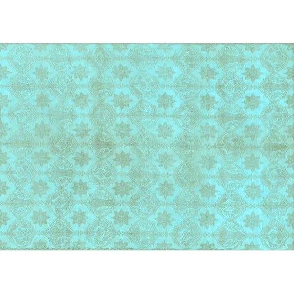 Ahgly Company Indoor Rectangle Abstract Light Blue Modern Area Rugs, 2' x 5'