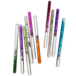 Glitter Wand Party Favor Glitter Wand Fidget Spiral Mystical Glitter Tube Set Of 2 Party Favor Glitter Wonder Wand (11 Inch Stars And Moon) 2017 Halloween ()