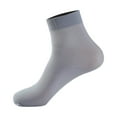 thumbnail image 2 of Socks Under $ 5 Grey Spring and Summer Striped Men's Silk Stockings Thin Breathable and Odor Proof Mid Tube Socks Silky Ice Silk Men's Socks, 2 of 3