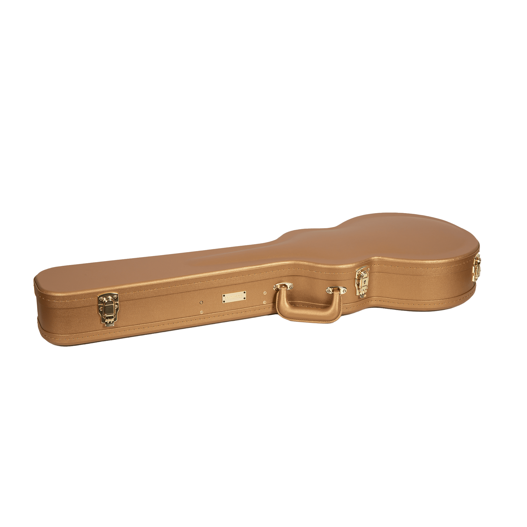 Crossrock Designer Series- Wooden Case for Les Paul Electric Guitar- Security Lock, Metal Feet, Storage Space- Luxury Gold