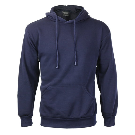 Men's Premium Athletic Drawstring Fleece Lined Sport Gym Sweater Pullover Hoodie (Navy,M)