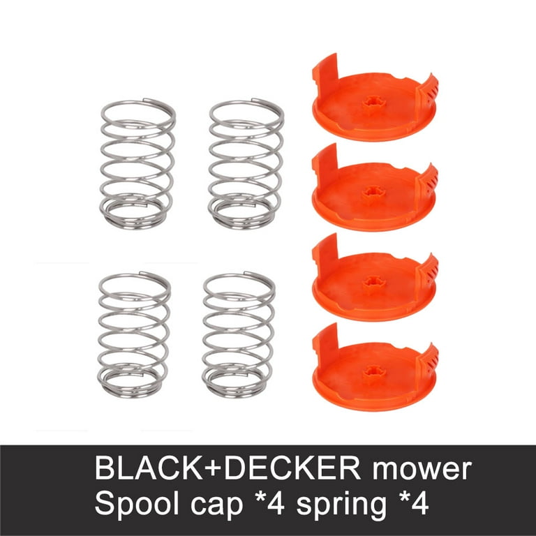 JOYFEEL Replacement for Black Decker Grass Trimmer 4pcs Cover Cap and 4pcs  Springs RC-100-P Lawn Mower Spare Parts 