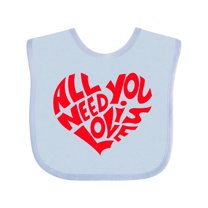 Inktastic All You Need is Love Red Heart Shape Boys or Girls Baby Bib