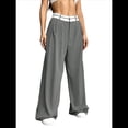 thumbnail image 2 of Pantalones Anchos de Cintura Alta para Mujer, para y Otoño. Pantalones Informales de Trabajo y Negocios. Gris XS, 2 of 9