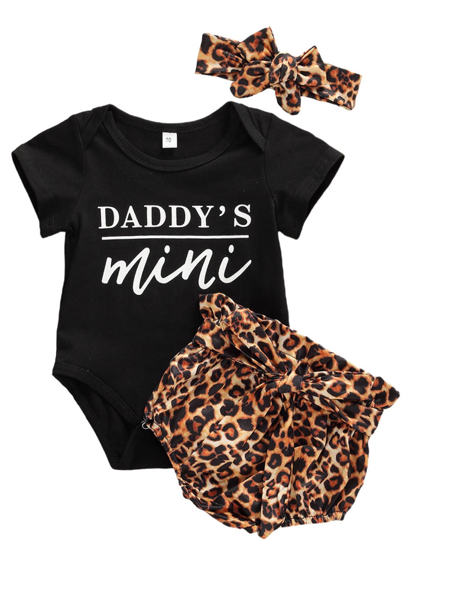 Details about   ❤️ Newborn Baby Girls Leopard Romper Jumpsuit Bodysuit Headband Clothes Outfits