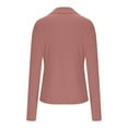 thumbnail image 6 of Maplenight Long Sleeve Thermal Shirts for Women Ribbed Knit Slim Fit Going Out Tops Basic Golf Shirts with Thumb Holes, 6 of 7