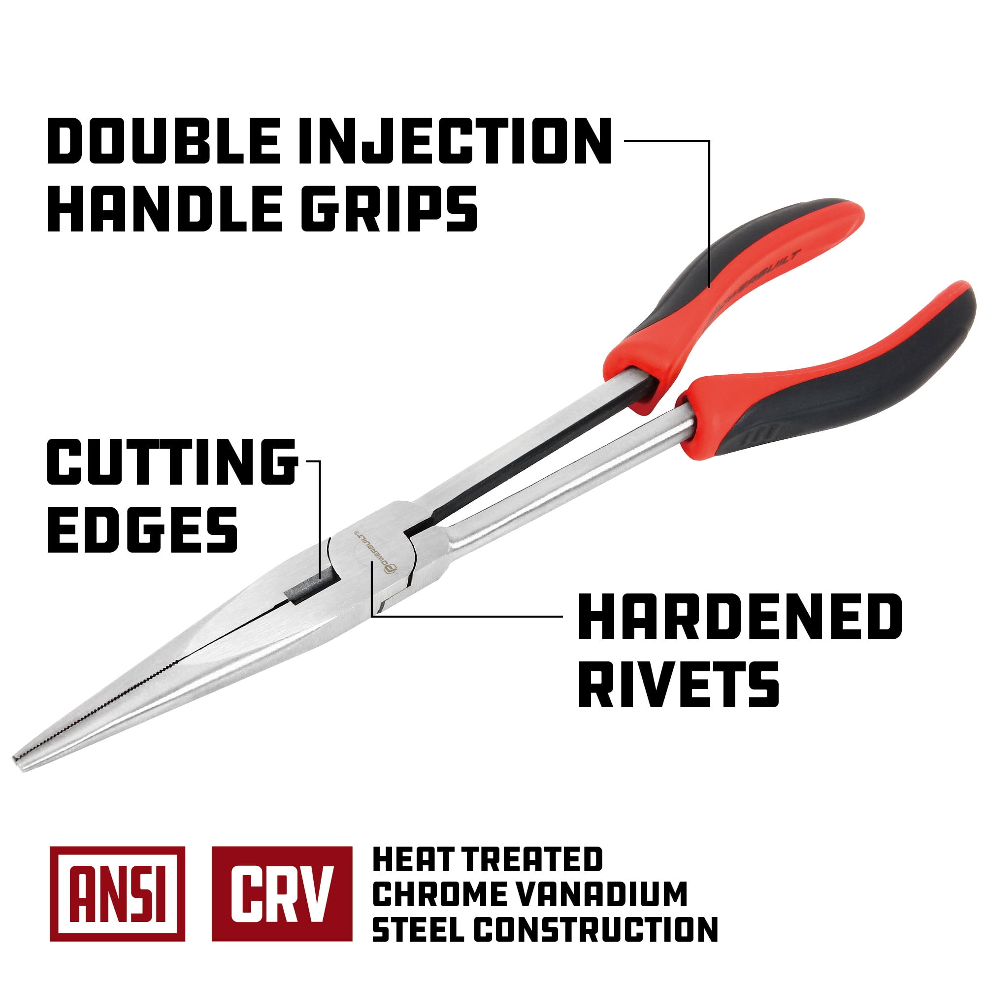 Powerbuilt 11 Inch Long Reach Long Nose Pliers - 640860