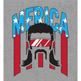 thumbnail image 2 of Americana USA Flag Land of the Free Heather Gray Adult Crew Neck Long Sleeve Tee-Medium, 2 of 3