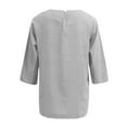 thumbnail image 5 of CFLVAEK Cotton Linen Tshirts for Women Plus Size Elbow Sleeve T Shirts Loose Fitting Crewneck Summer Shirts Solid Color Classic Fit Tops Gray XXXXL, 5 of 6