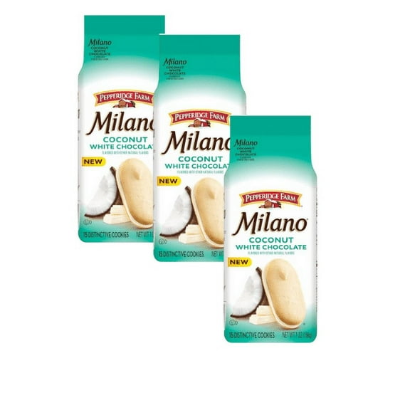 Pepperidge Farm Milano White Chocolate Coconut Flavored Cookies, 7 oz (6Pack)