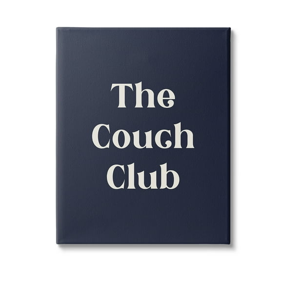 Stupell Industries Couch Club Phrase Typography Painting Gallery Wrapped Canvas Art Print Wall Art, 16 x 20