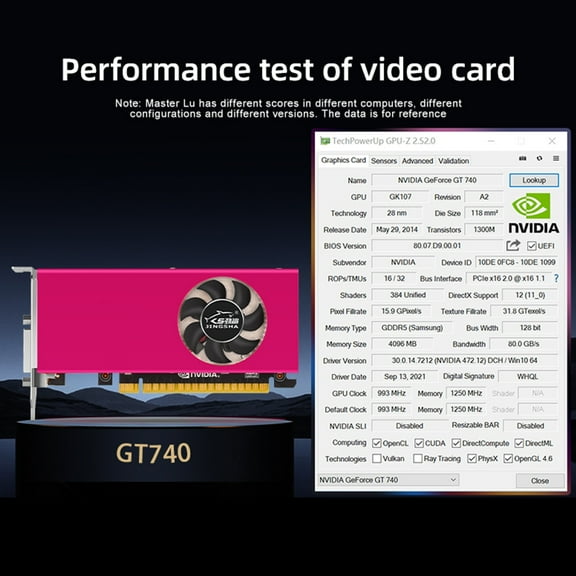 GT740 4G Graphics Card For Computer Lighting HD Display Interface
