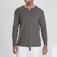 thumbnail image 1 of pstuiky camisetas de manga larga para hombre, Camisa deportiva de entrenamiento fácil para hombre, elástica, de color liso, con cuello en V y manga larga camisetas de hombre xxl, 1 of 4